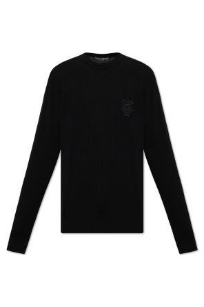 Dolce & Gabbana ロゴ ストライプ tシャツ Jersey T-shirt with DG logo patch in White for Women